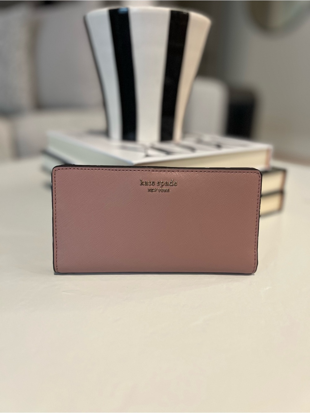 Kate Spade Cameron Large Slim Bifold Wallet Dusty Peony